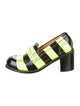 The Office of Angela Scott Leather Colorblock Pattern Pumps