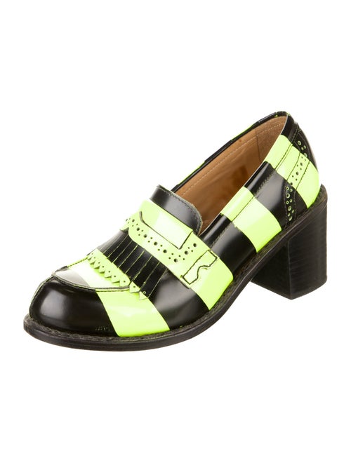 The Office of Angela Scott Leather Colorblock Pattern Pumps