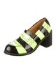 The Office of Angela Scott Leather Colorblock Pattern Pumps