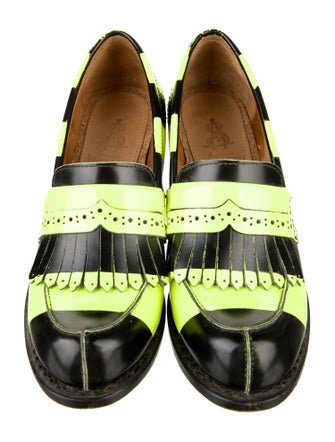 The Office of Angela Scott Leather Colorblock Pattern Pumps