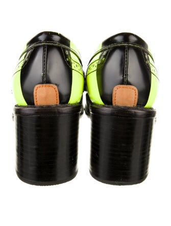 The Office of Angela Scott Leather Colorblock Pattern Pumps