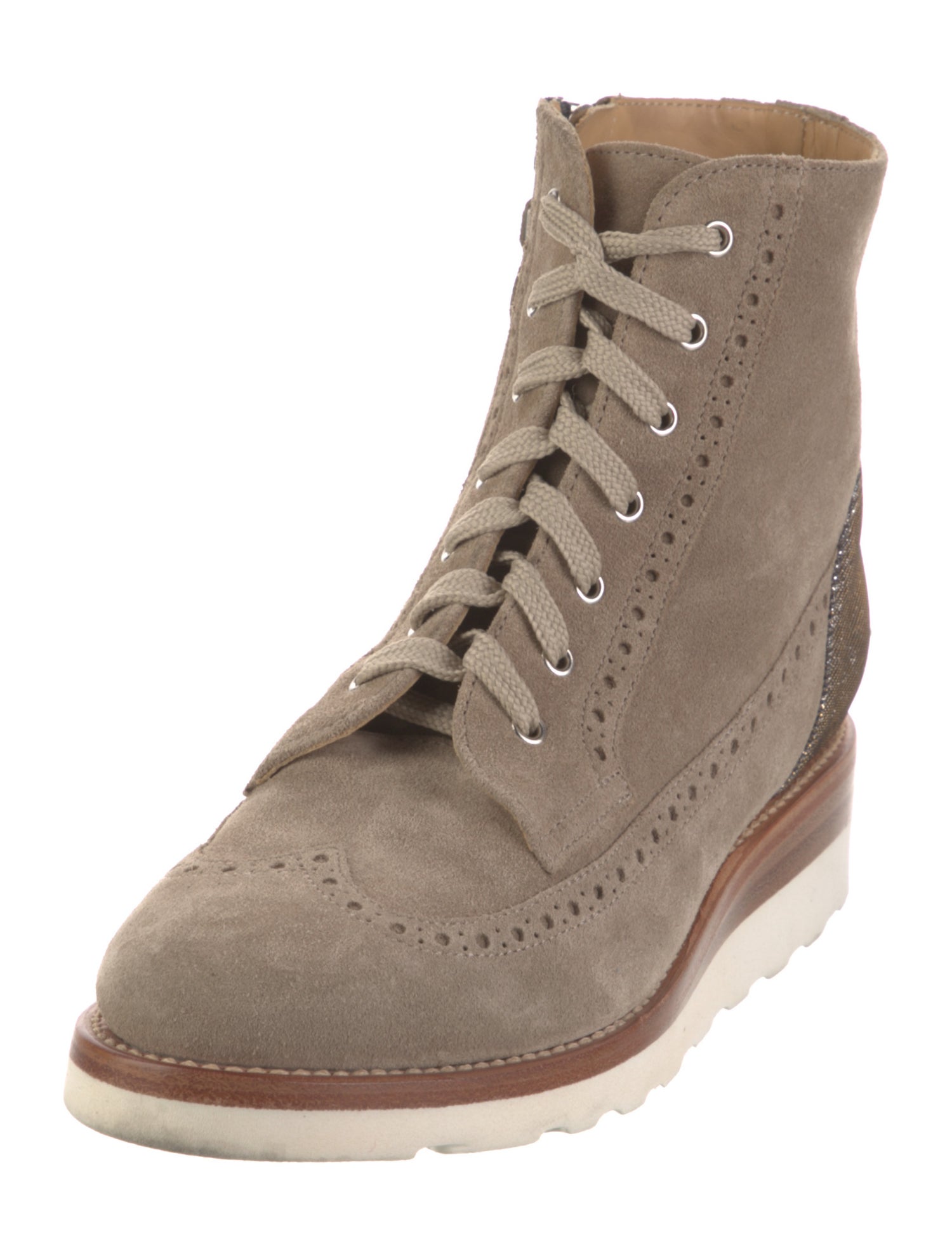 The Office of Angela Scott Suede Lace-Up Boots