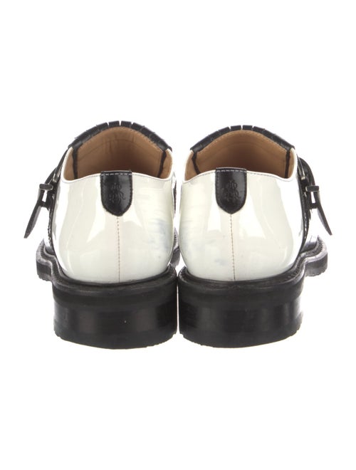 The Office of Angela Scott Leather Colorblock Pattern T-Strap Pumps