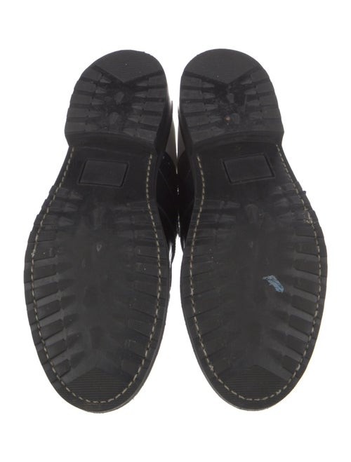 The Office of Angela Scott Leather Colorblock Pattern T-Strap Pumps