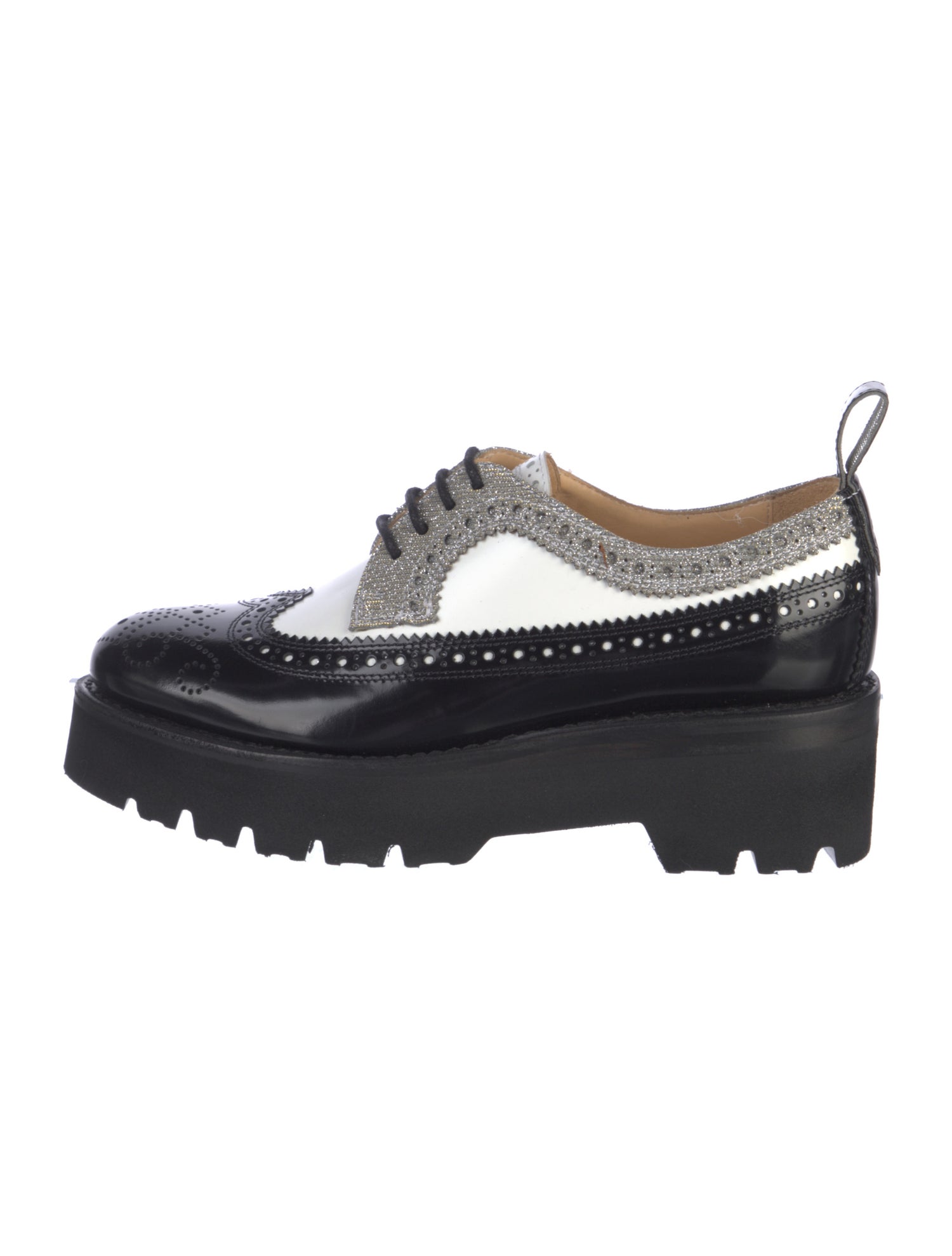 The Office of Angela Scott Leather Glitter Accents Oxfords