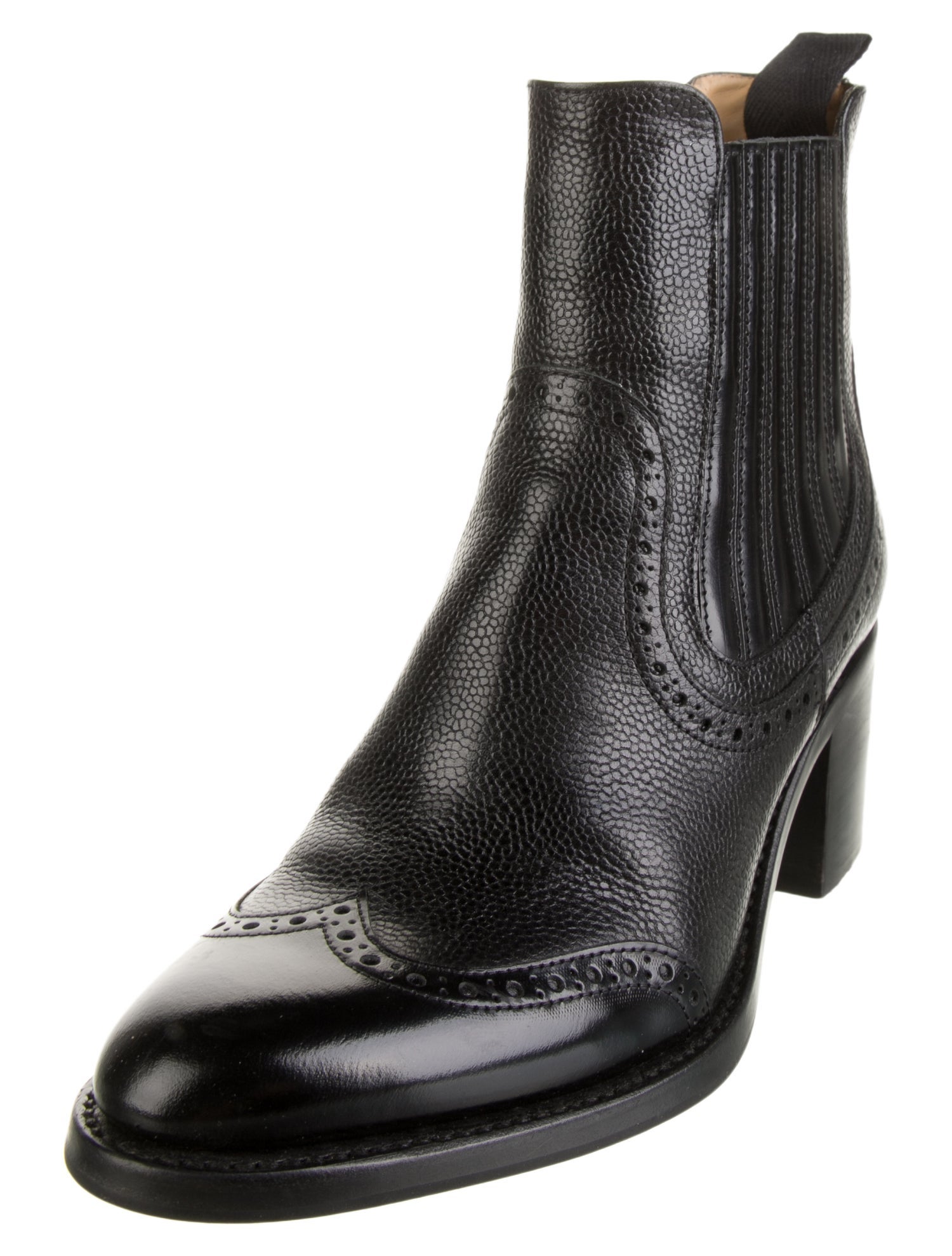 The Office of Angela Scott Leather Lasercut Accents Chelsea Boots