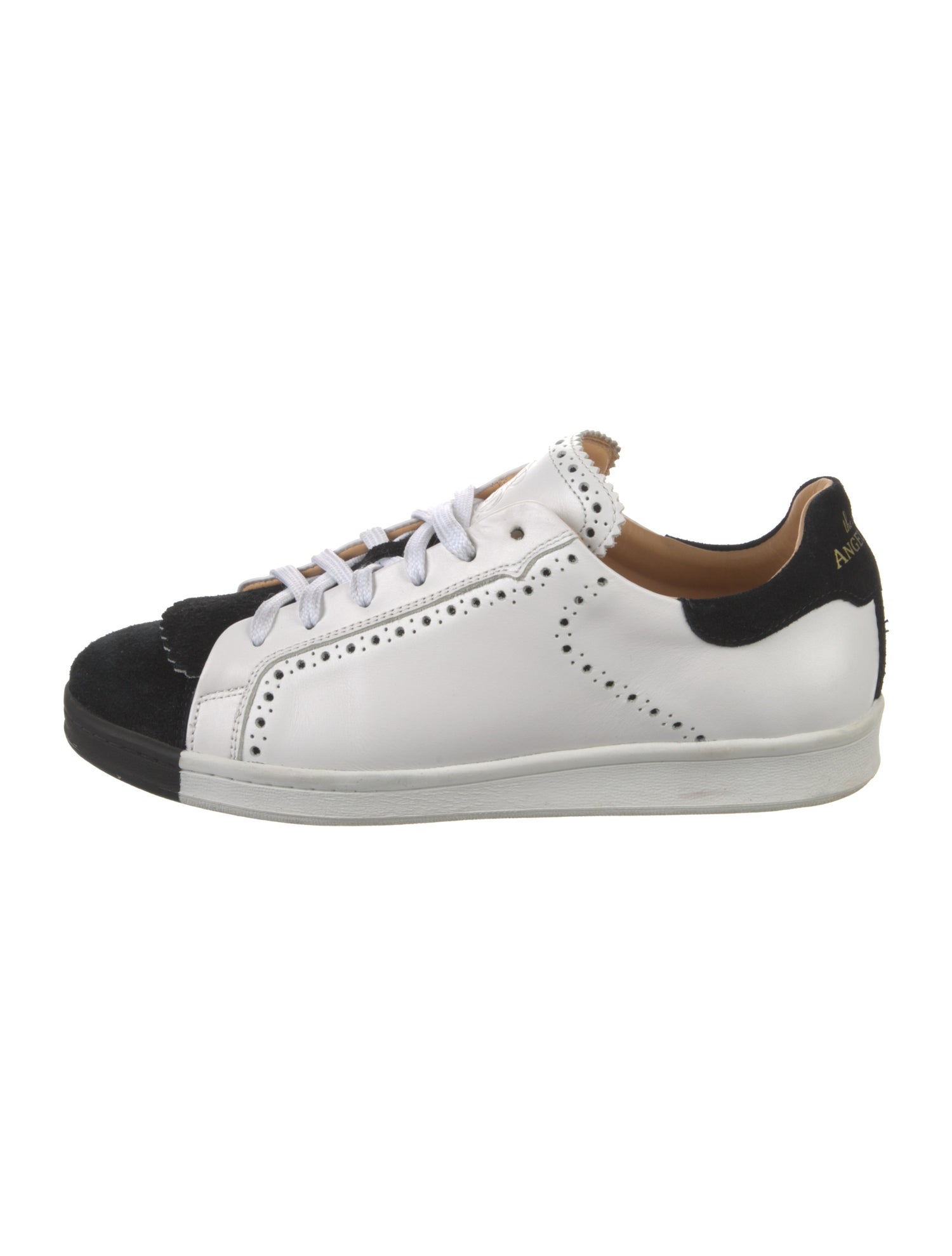 The Office of Angela Scott Leather Colorblock Pattern Sneakers