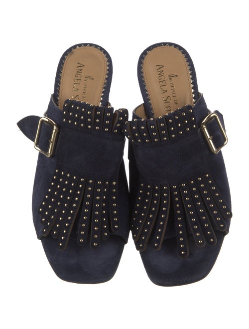 The Office of Angela Scott Suede Studded Accents Slides