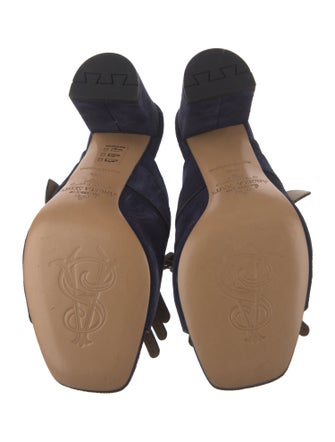 The Office of Angela Scott Suede Studded Accents Slides