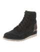 The Office of Angela Scott Suede Colorblock Pattern Lace-Up Boots