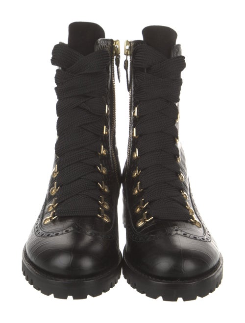 The Office of Angela Scott Leather Combat Boots