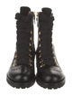 The Office of Angela Scott Leather Combat Boots