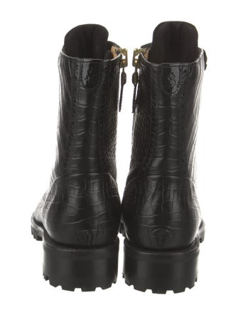 The Office of Angela Scott Leather Combat Boots