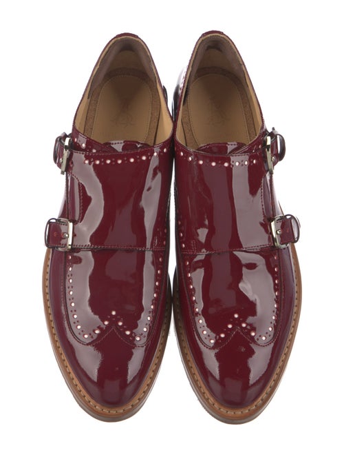 The Office of Angela Scott Patent Leather Lasercut Accents Monk Straps