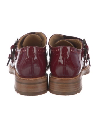 The Office of Angela Scott Patent Leather Lasercut Accents Monk Straps