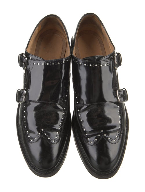 The Office of Angela Scott Leather Eyelet Trim Monk Straps