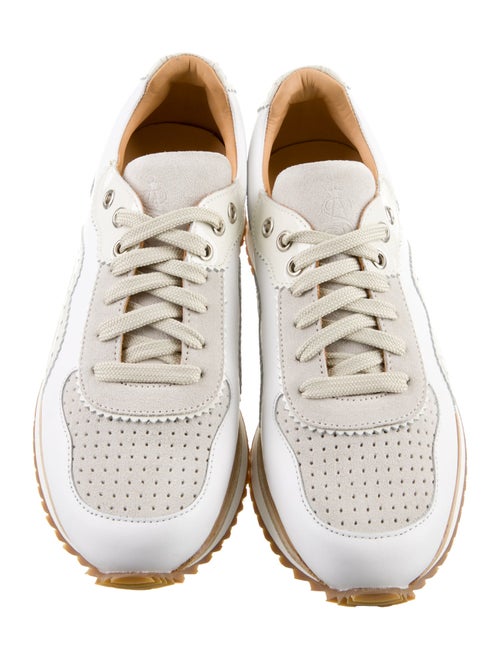 The Office of Angela Scott Leather Colorblock Pattern Sneakers
