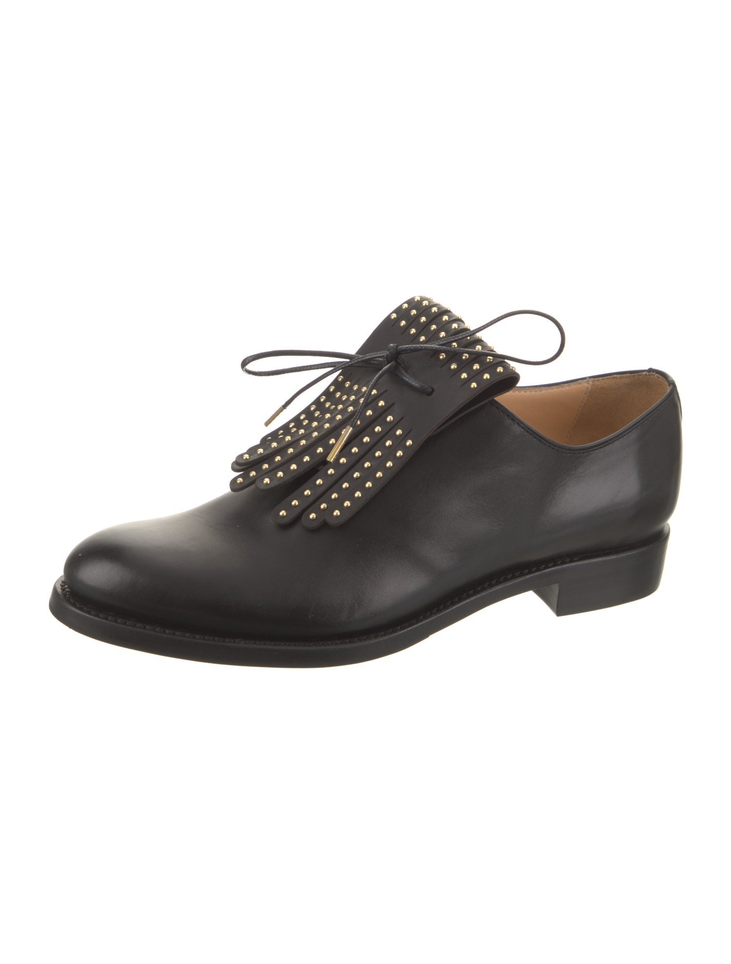 The Office of Angela Scott Leather Studded Accents Oxfords