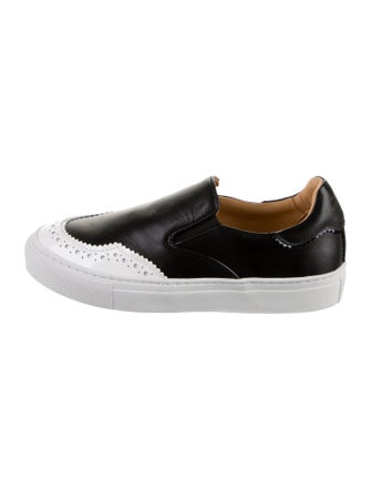 The Office of Angela Scott Leather Colorblock Pattern Sneakers