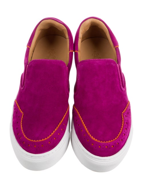 The Office of Angela Scott Suede Lasercut Accents Sneakers