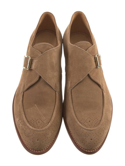 The Office of Angela Scott Suede Lasercut Accents Monk Straps