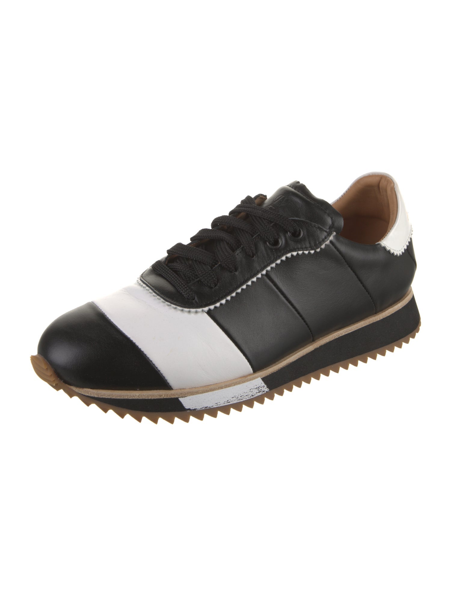The Office of Angela Scott Leather Colorblock Pattern Sneakers