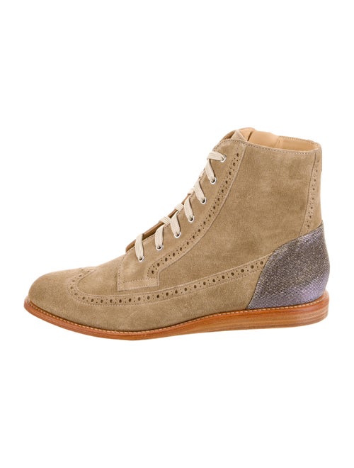 The Office of Angela Scott Neoprene Glitter Accents Lace-Up Boots