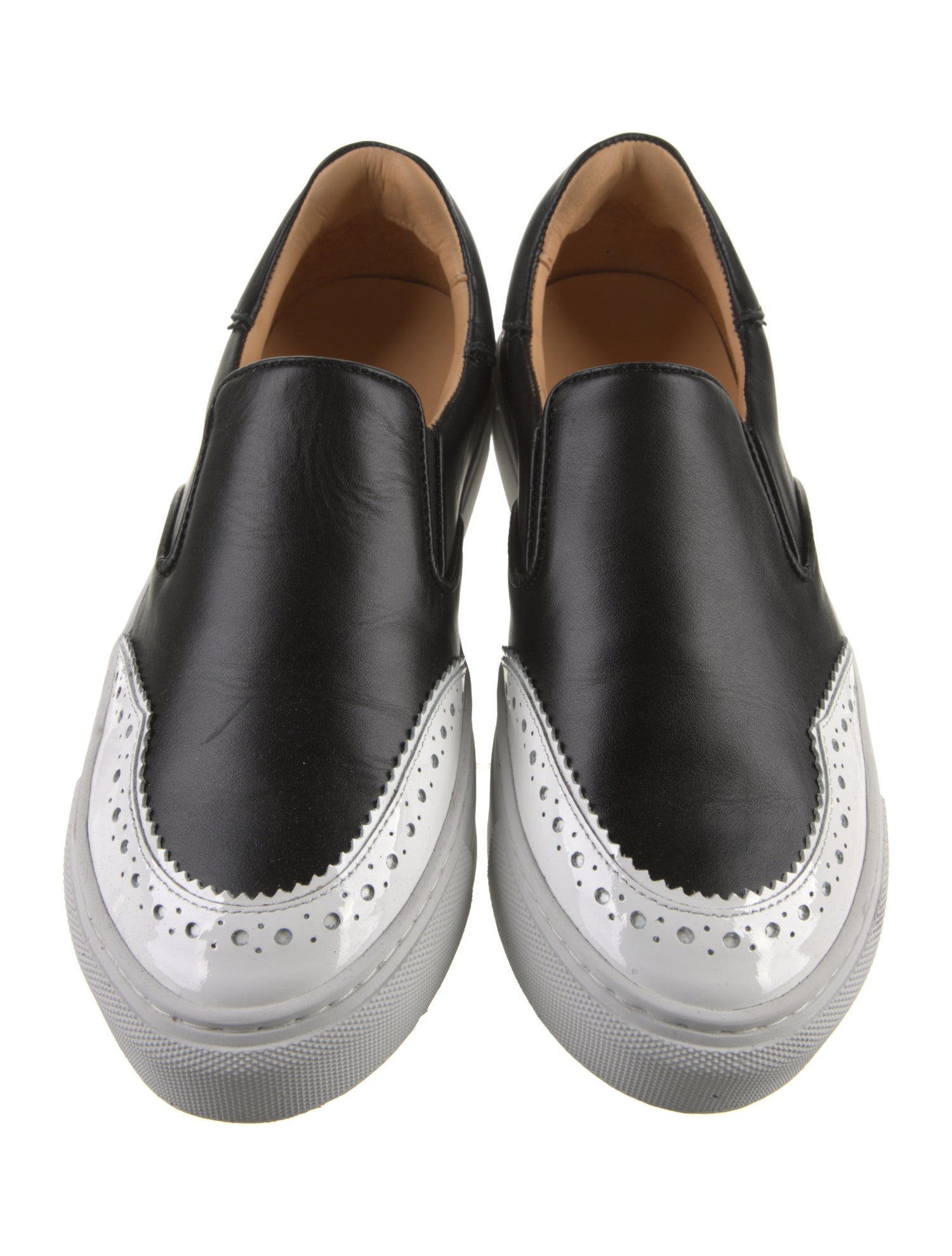 The Office of Angela Scott Leather Colorblock Pattern Sneakers