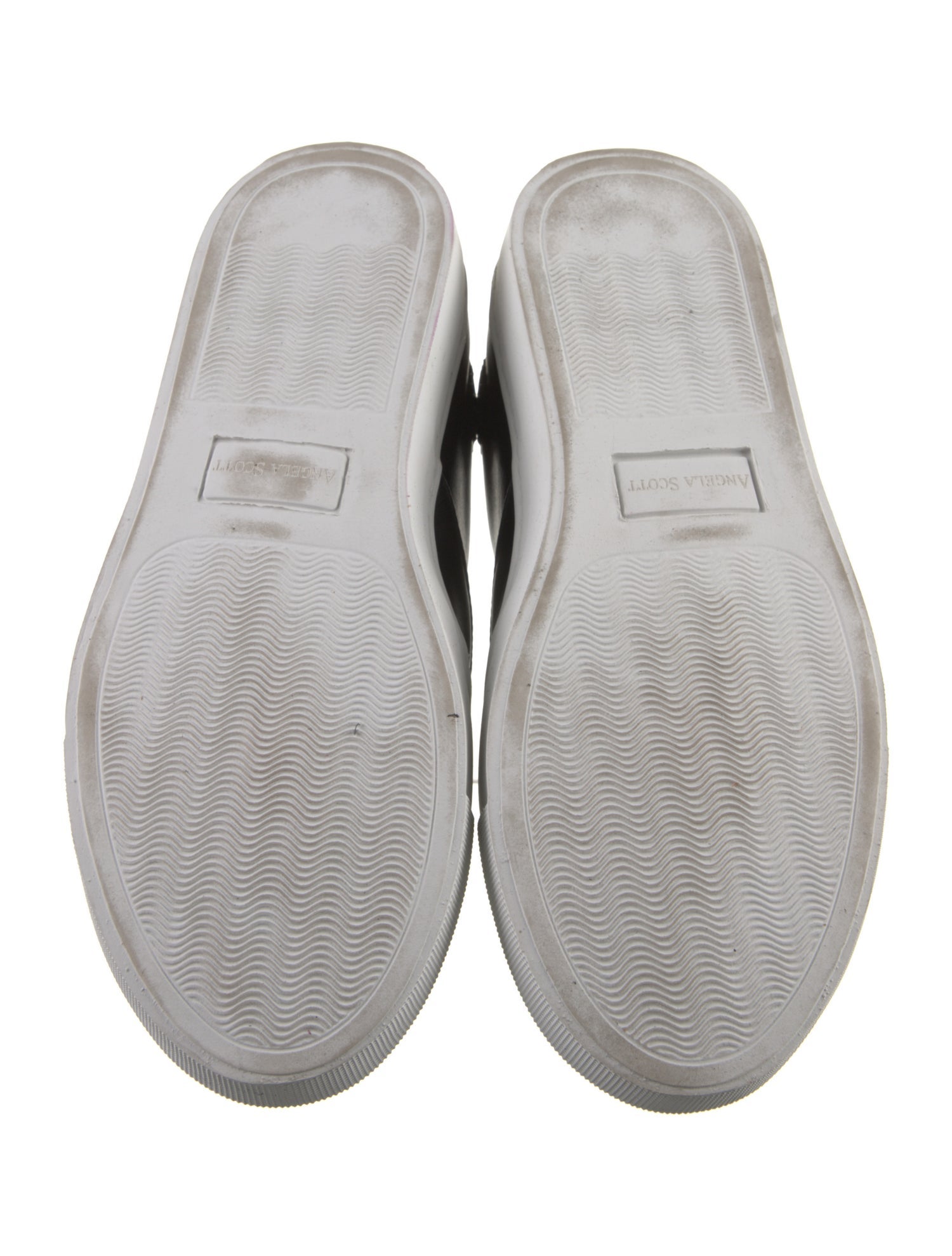 The Office of Angela Scott Leather Colorblock Pattern Sneakers