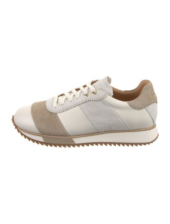 The Office of Angela Scott Leather Colorblock Pattern Sneakers