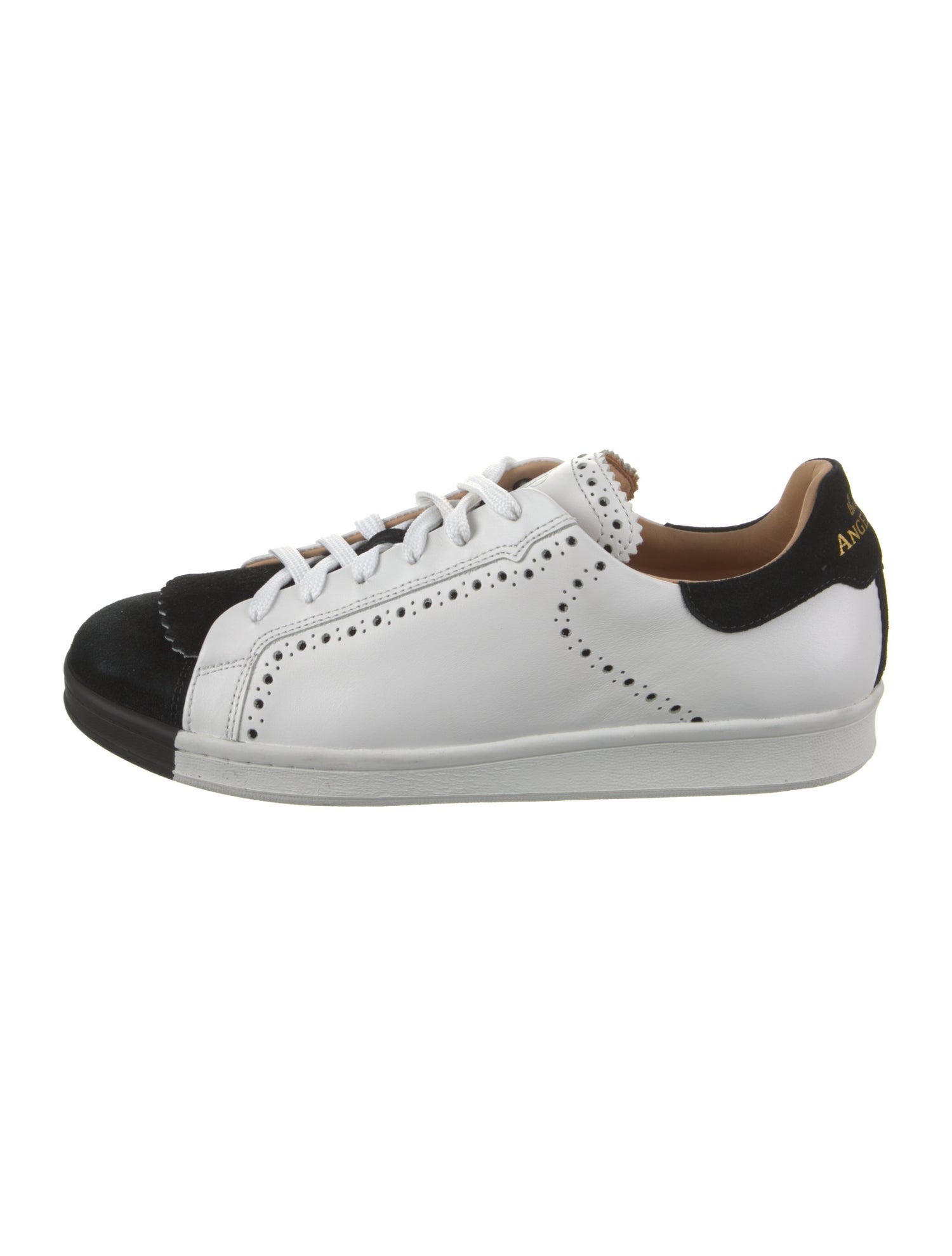 The Office of Angela Scott Leather Colorblock Pattern Sneakers