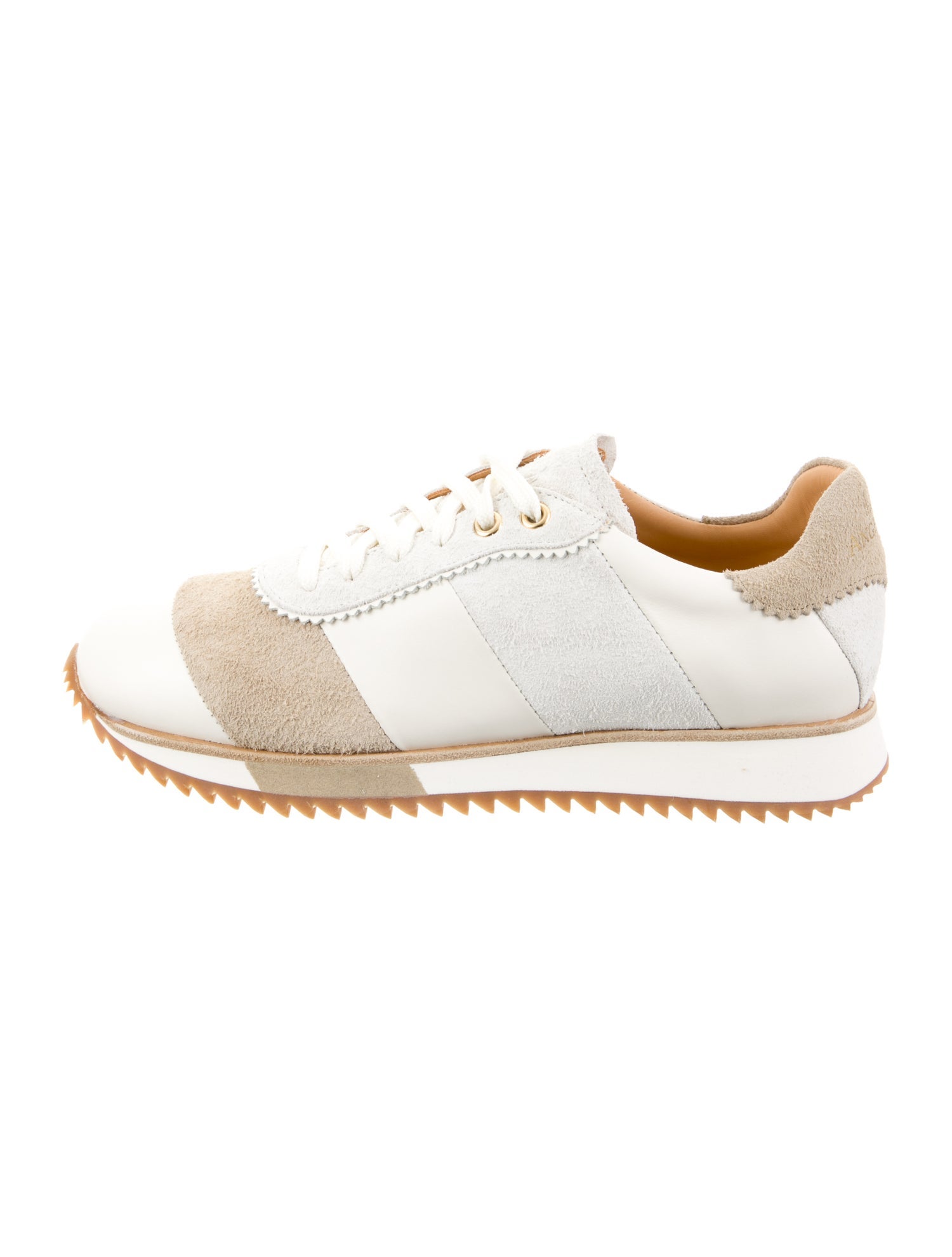 The Office of Angela Scott Leather Colorblock Pattern Sneakers