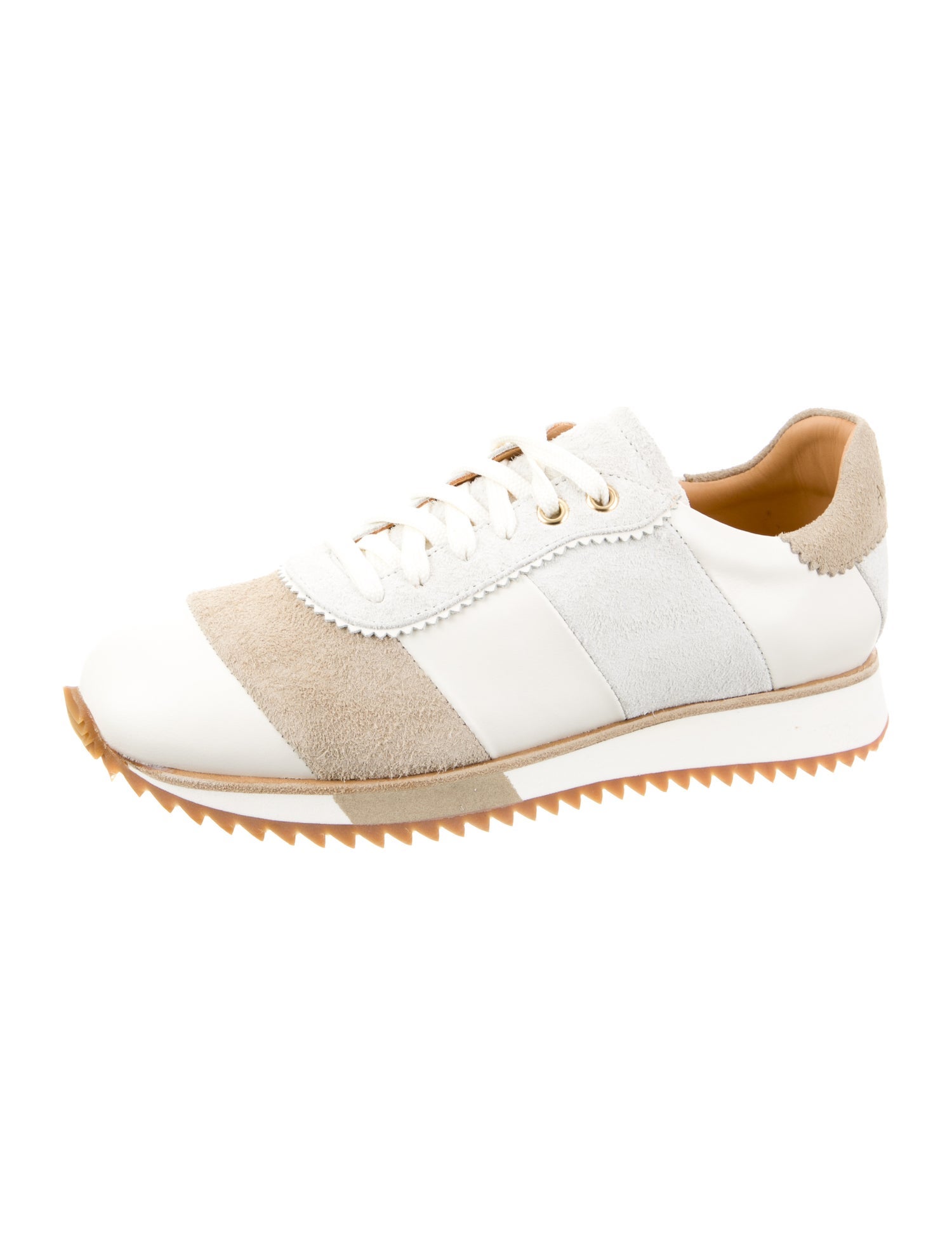 The Office of Angela Scott Leather Colorblock Pattern Sneakers