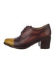 The Office of Angela Scott Leather Colorblock Pattern Pumps