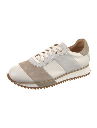 The Office of Angela Scott Leather Colorblock Pattern Sneakers