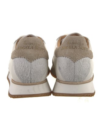 The Office of Angela Scott Leather Colorblock Pattern Sneakers