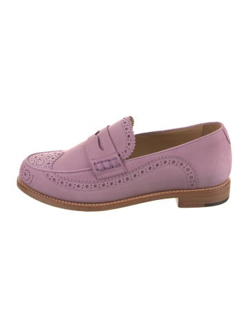 The Office of Angela Scott Flats Suede Lasercut Accents Loafers 6.5