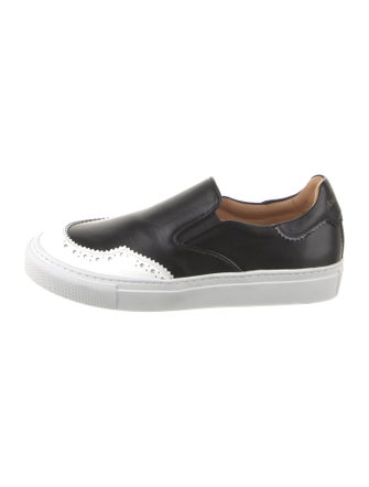 The Office of Angela Scott Leather Scalloped Accent Sneakers