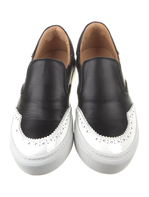 The Office of Angela Scott Leather Scalloped Accent Sneakers