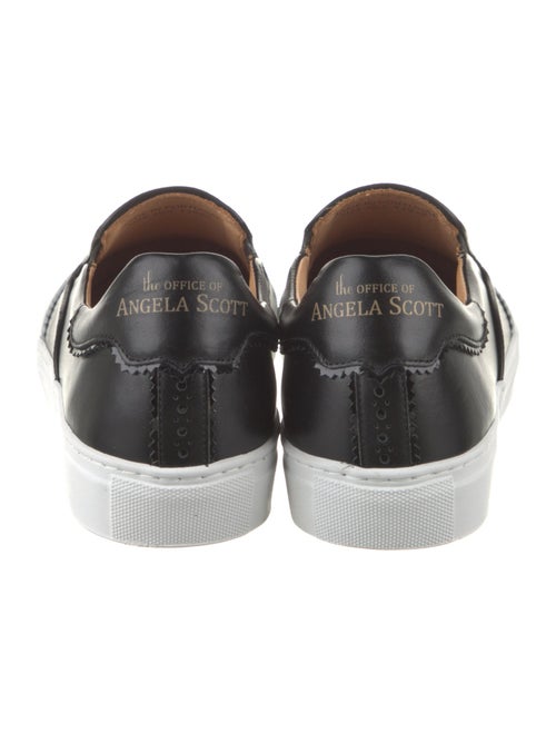 The Office of Angela Scott Leather Scalloped Accent Sneakers