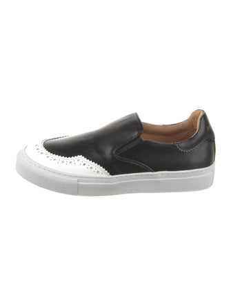 The Office of Angela Scott Leather Scalloped Accent Sneakers