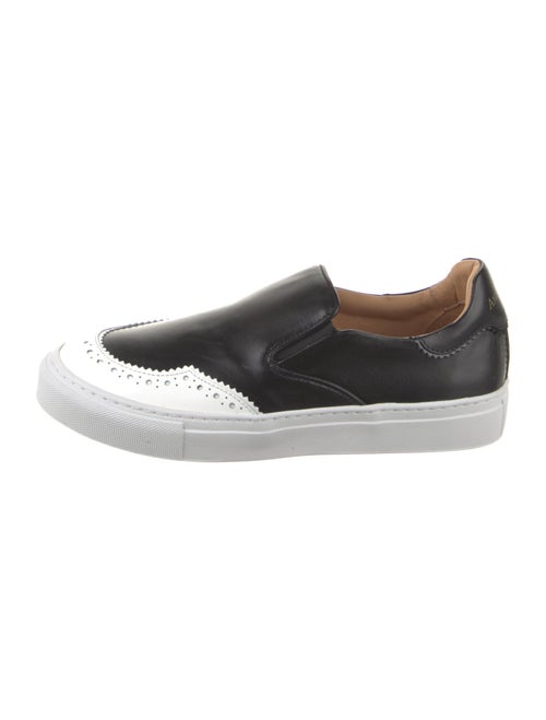 The Office of Angela Scott Leather Scalloped Accent Sneakers