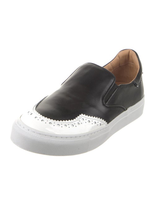 The Office of Angela Scott Leather Scalloped Accent Sneakers