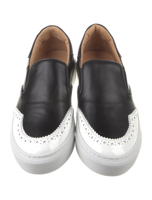 The Office of Angela Scott Leather Scalloped Accent Sneakers
