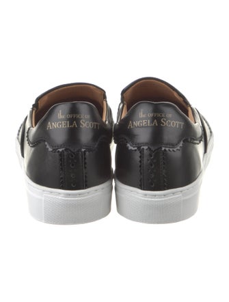 The Office of Angela Scott Leather Scalloped Accent Sneakers