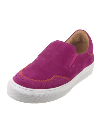 The Office of Angela Scott Suede Scalloped Accent Sneakers