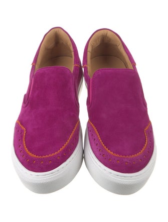 The Office of Angela Scott Suede Scalloped Accent Sneakers