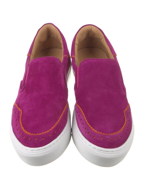 The Office of Angela Scott Suede Scalloped Accent Sneakers