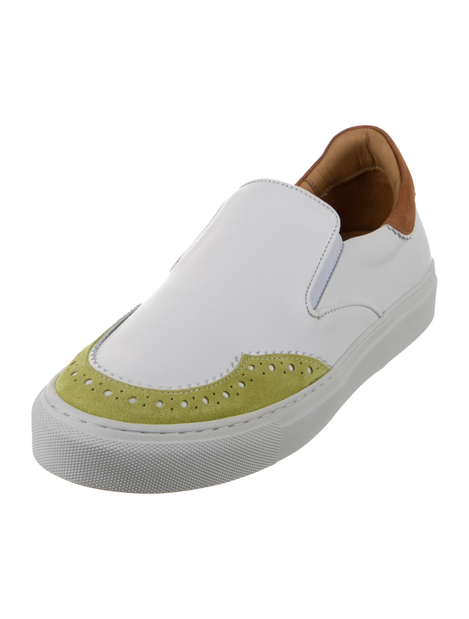 The Office of Angela Scott Leather Colorblock Pattern Sneakers