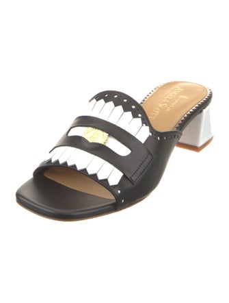 The Office of Angela Scott Leather Fringe Trim Accent Slides